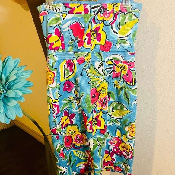 David Meister Strapless Floral Tropical Dress Size 8 - Picture 5 of 13